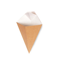 Конусная упаковка "Crepe Cone L" для картофеля фри 115*200мм (60/600)