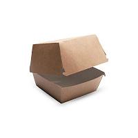 Контейнер картонный "Eco Burger XL" для бургеров крафт 130*130*110мм DoEco (50/150)
