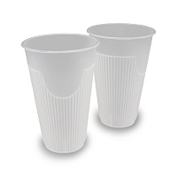 Стакан пластиковый для горячих напитков 400мл 90мм прозрачный 1035П (8/160)