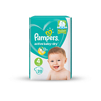 Подгузники Pampers Active Baby-Dry Maxi 9-14кг 20шт