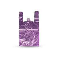 Пакет-майка без печати фиолетовый 24+14*44 13мкр (100/2000)