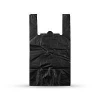 Пакет-майка без печати черная 28+12*50см 13мк (100/2000)
